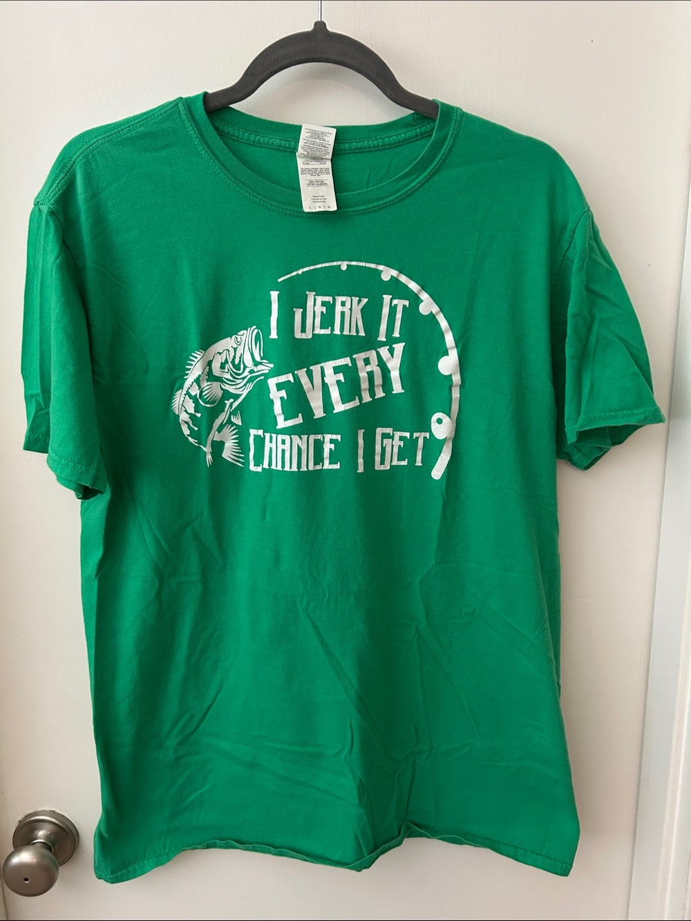 Green Novelty Fishing Graphic Tee